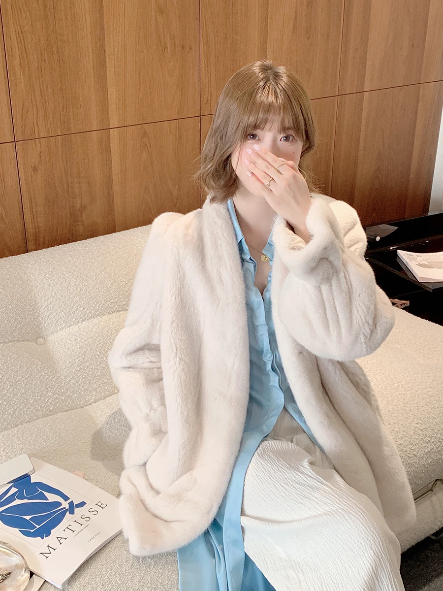 Новинка 2024 женские шубы HDHOHR из натурального меха норки верхняя одежда парка с