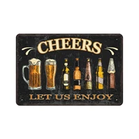 cheers vintage tin bar sign farmhouse home wall decor metal signs%ef%bc%8cwall decor for bars restaurants cafes 8x12 inch
