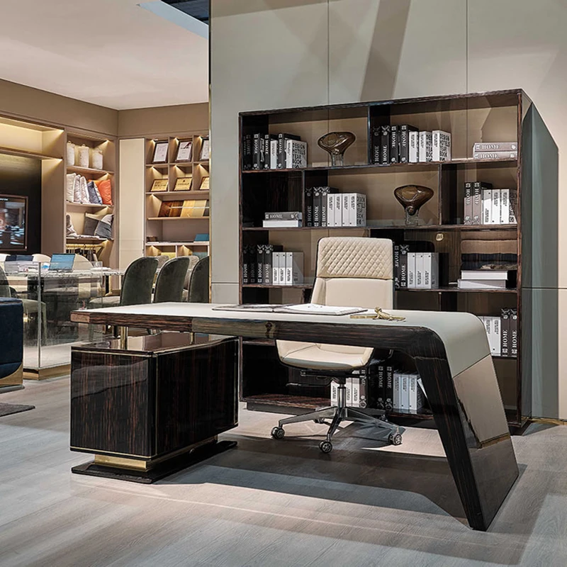 

Дизайнерская мебель, итальянская искусственная кожа, роскошное высококачественное домашнее цельное деревянное настольное кресло, комбинированное пространство