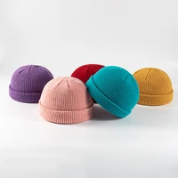 womens warm hat winter fashion european and american style hip hop woolen cap skullcap solid color knitted hat beanie hat