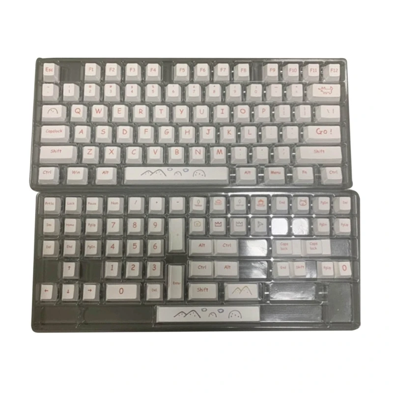 

131 Key Keyboard Keycap CherryHeight ThermalSublimation Keycaps White Dropship