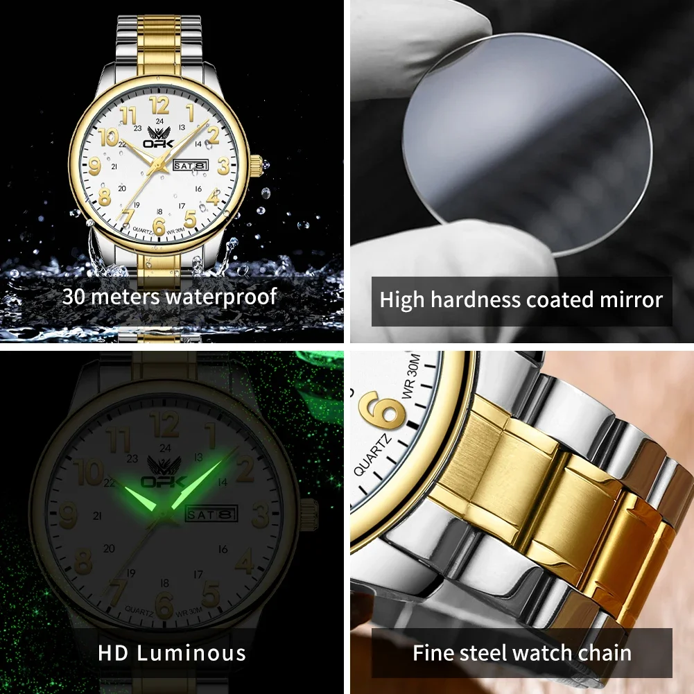 OPK 8176 Часы для мужчин Простые оригинальные кварцевые наручные часы