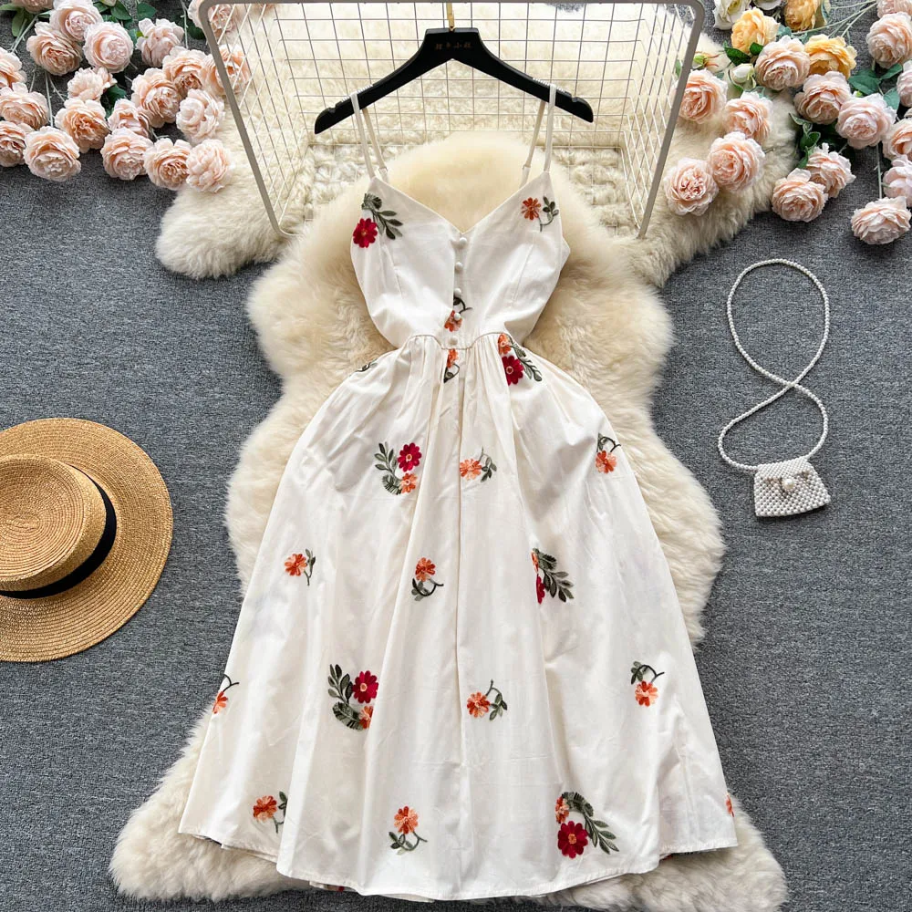 

Платье-трапеция женское с цветочным принтом, модная пикантная праздничная одежда во французском стиле без рукавов, K879, на лето