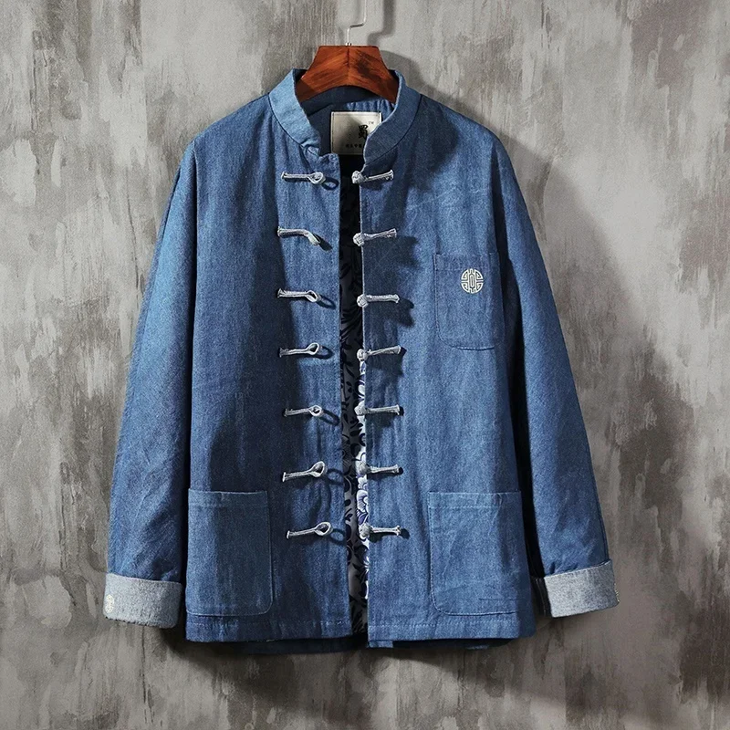 Мужской Ретро китайский топ традиционная китайская одежда для мужчин костюм Тан