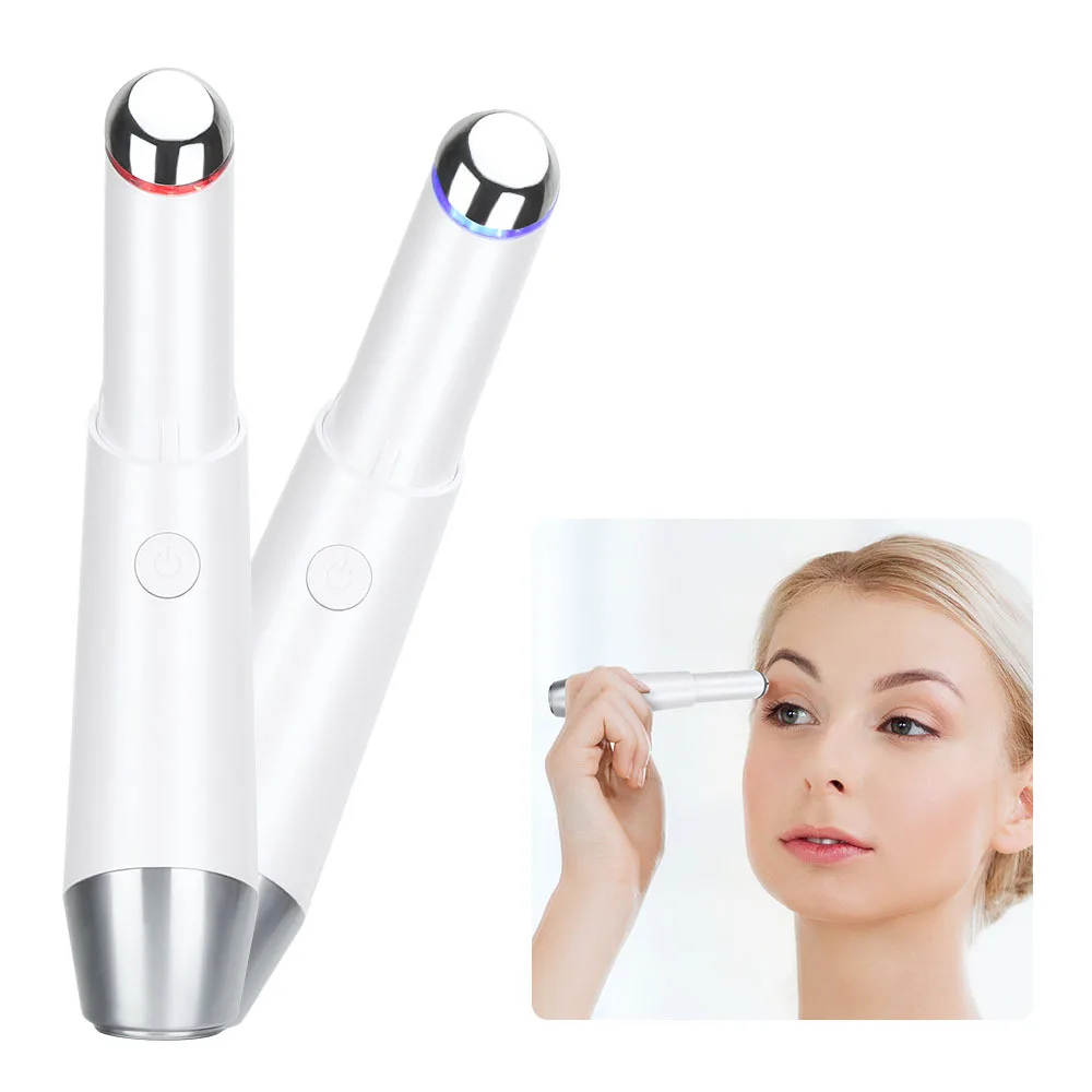 

Ionic Eyes Facial Massager Wand Heated Eliminate Eye Bags Puffy Dark Circle Facial Skin Care Anti-wrinkle Rechargeable Eye Care