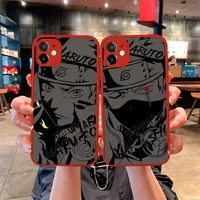 naruto hatake kakashi uchiha sasuke gaara phone case for iphone 12 11 pro mini max xs x 8 7 plus xr matte transparent light red
