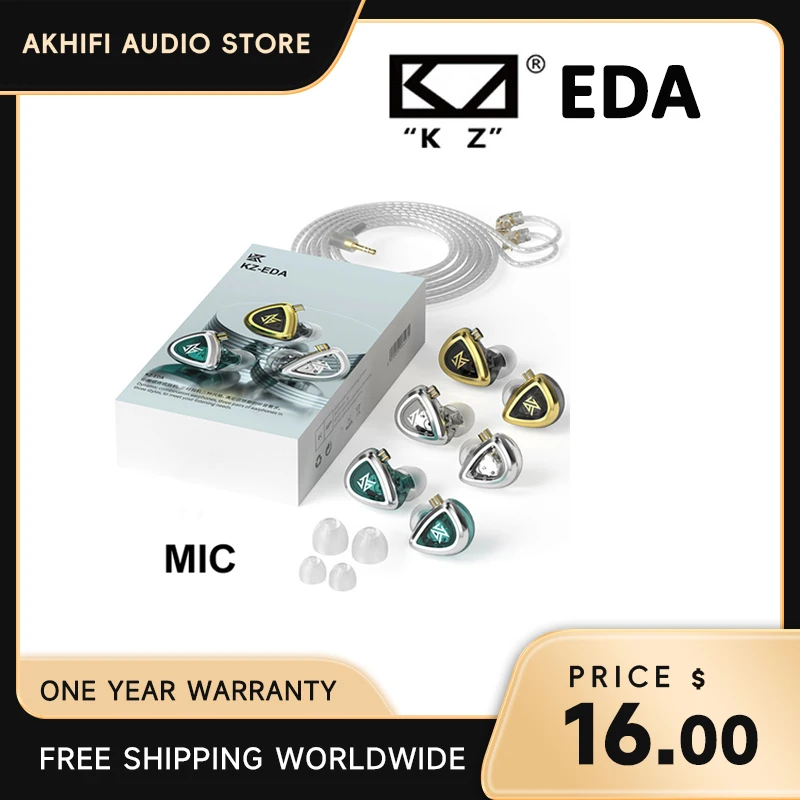 

KZ EDA 3-in-1 Dynamic Driver In-Ear Monitor Earphone 2-pin Professional Bass Balanced Hi-Res HiFi IEM Detachable Earbuds 3.5mm