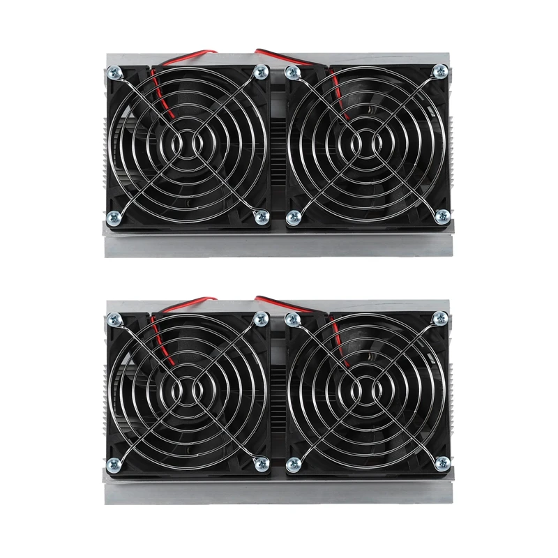 2Pcs 200 X 118 X 95Mm 120W Thermoelectric Peltier Refrigeration Semiconductor Cooling System Kit Double Fan