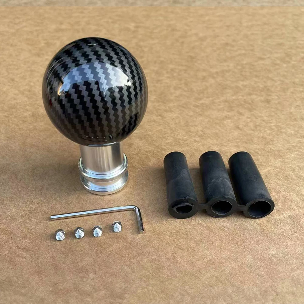 

Универсальный ручка переключения рулевого механизма автомобиля рычаг переключения передач, углеродное волокно, 3 шт., Круглый, шариковый, для переноса воды, адаптер M12, M10, M8
