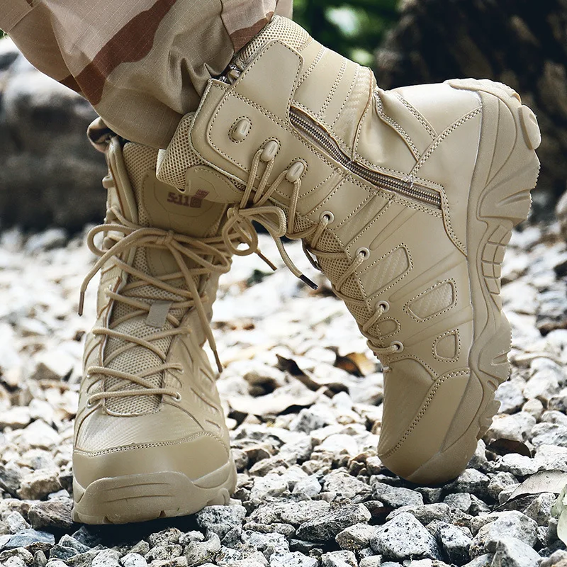 

Men Boots High Quality Military Leather Boots Special Force Tactical Desert Combat Men Sheos Autumn Winter Ankle Boots