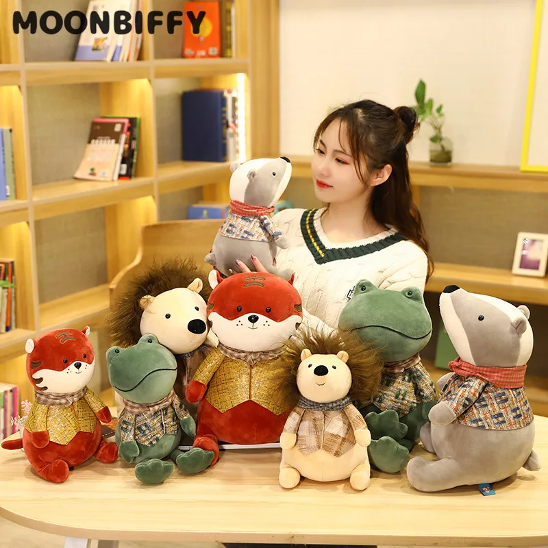 

Vivid Funny Cartoon Animal Stuffed Animals Pendant Kids Gifts Kawaii Room DecorTiger with Frog Plush Toys Birthday Gift Soft