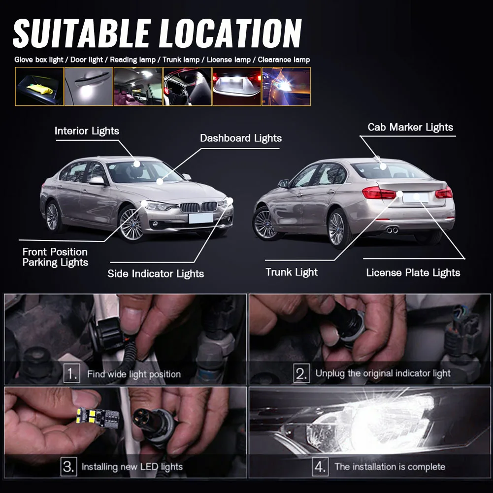Автомобильные модифицисветодиодный светодиодные лампы s 12 В T10 W5W