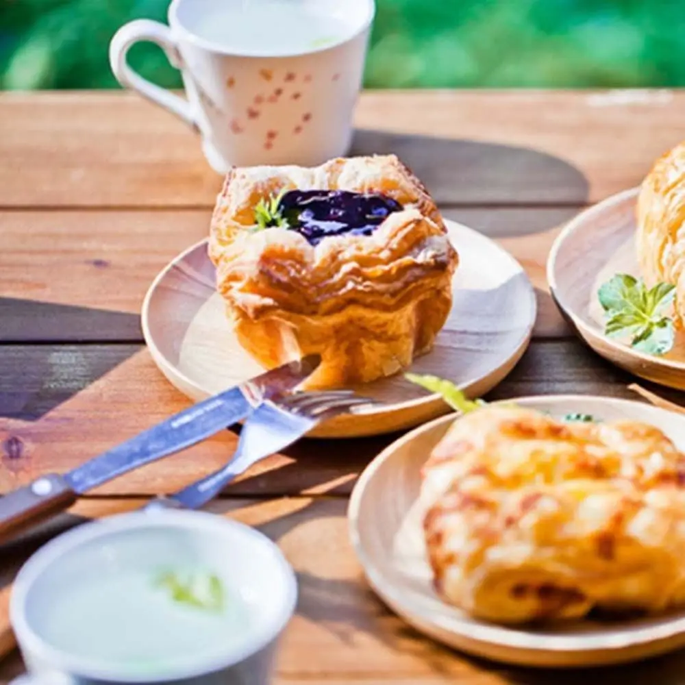 Деревянная посуда из бука закуски фрукты торт десертные тарелки сервировочный