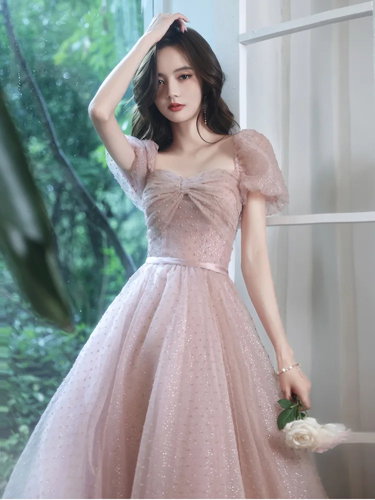 

Popodion Banquet Evening Party Dress Women's Evening Wear 2022 Formal Pink Evening Gown