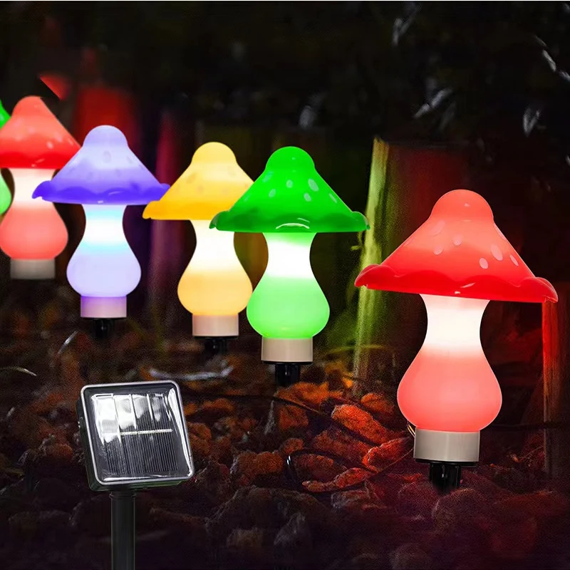 

Solar energy garden lawn mushroom decorative lights LED outdoor waterproof decorative lights landscape string Ground plug lamp
