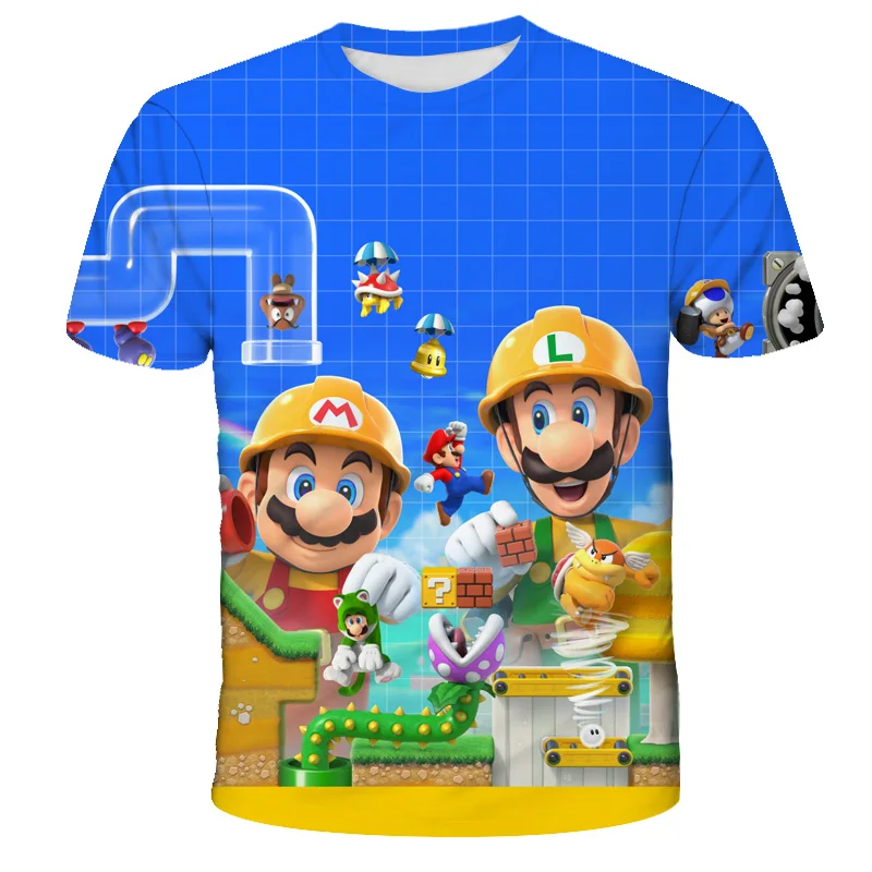 

Child Game Super Mario Bros T Shirt Kids Boy Cartoon Clothes Tops Tees Boys T-shirt Luigi Mario T-shirts Children's Short Sleeve