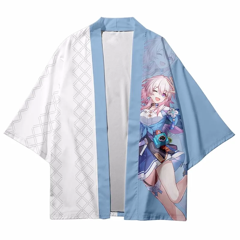 

Рубашка-кимоно Honkai с принтом звезд рельс, 7 марта