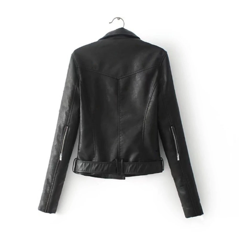 2022 Lady PU Leather Jackets Autumn Women Black Slim Cool Sweet Female Zipper Faux Femme Outwear Coat Jacket