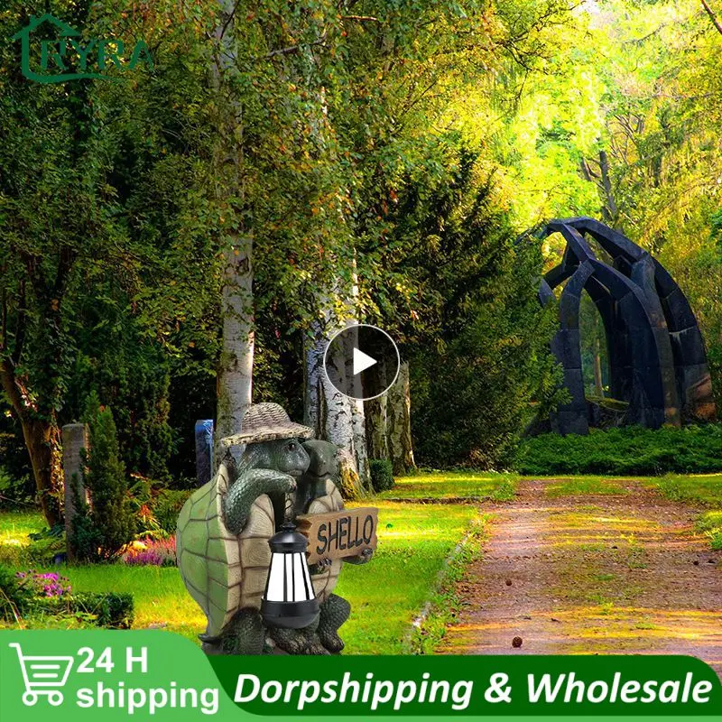 

Garden Decoration Statue Resin Ornament Turtle Shape Craf Garden Figurines Desktop Ornament Yard Decorative Sculpture Home Decor