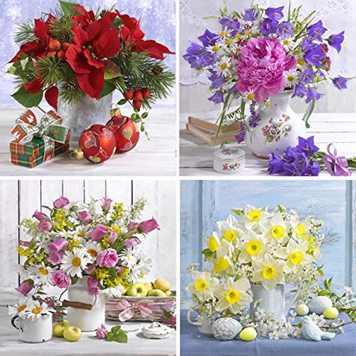 

5D алмазная живопись, наборы, красочный цветок 30x30 см, полная круглая Алмазная вышивка, цветок, мозаика, стразы, Настенный декор