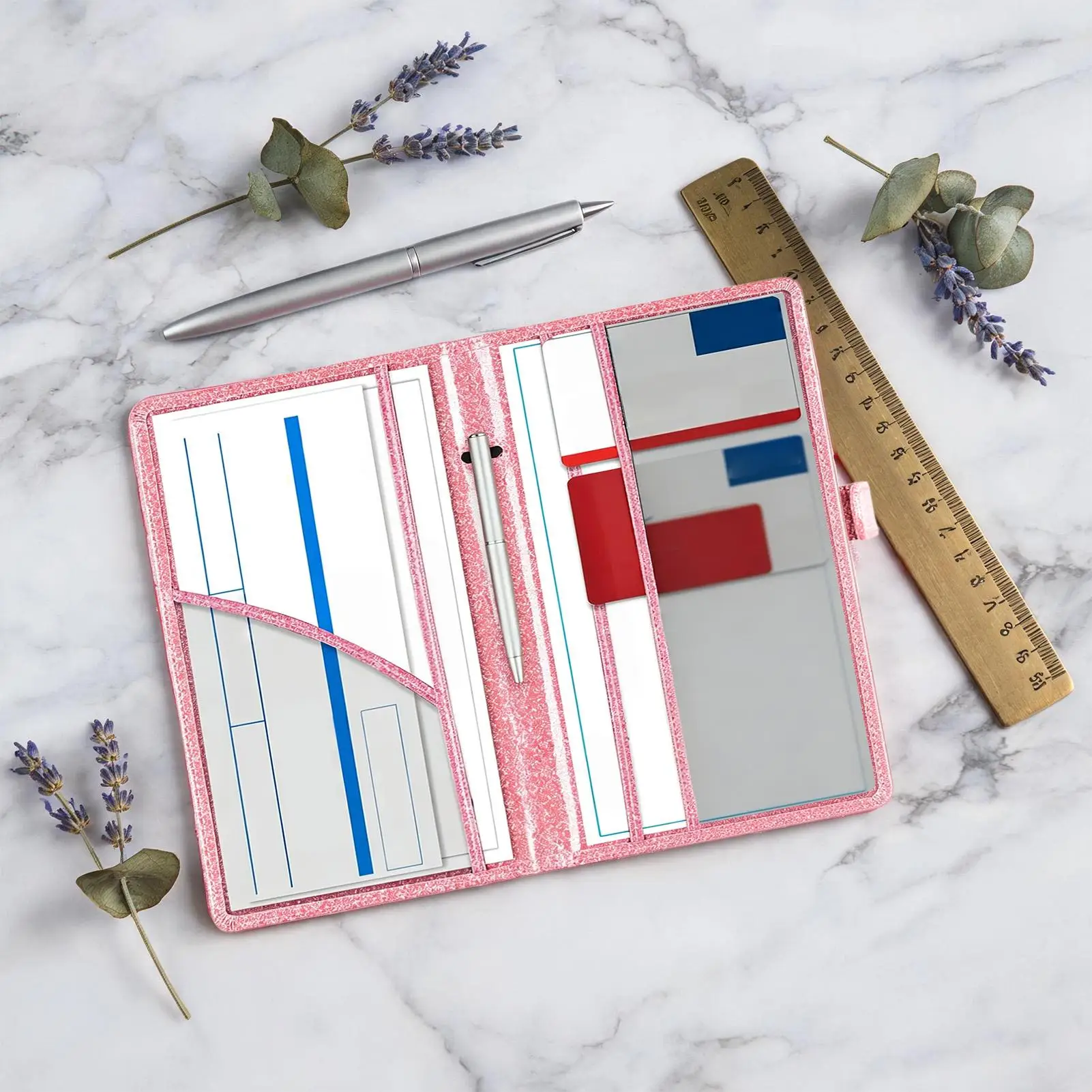 Фото Держатель для автостраховки из ПУ, магнитный держатель для документов на автомобиль, страховки и регистрационных документов для легковых автомобилей, грузовиков и фургонов. №3