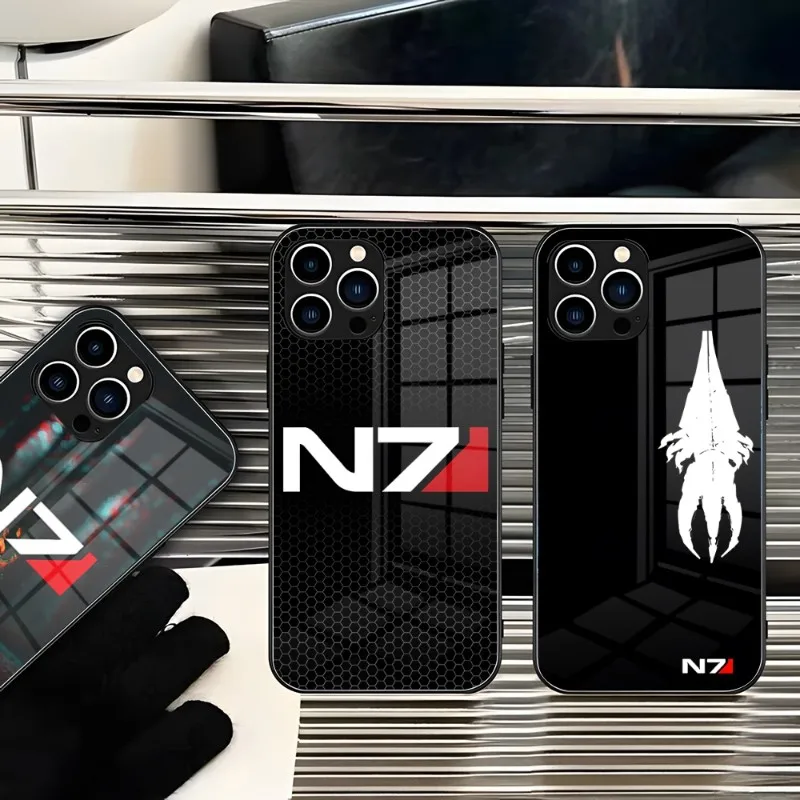 

N7 Mass Effect Amazing Phone Case For IPhone 14 Pro Max Plus 13 12 11 X XR XS 8 7 6 MINI SE 2022 Glass Design Back Cover