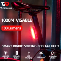 bike light smart auto brake sensing waterproof usb rechargeable 1000 visable led cycling lamp bicycle accessories rear taillight