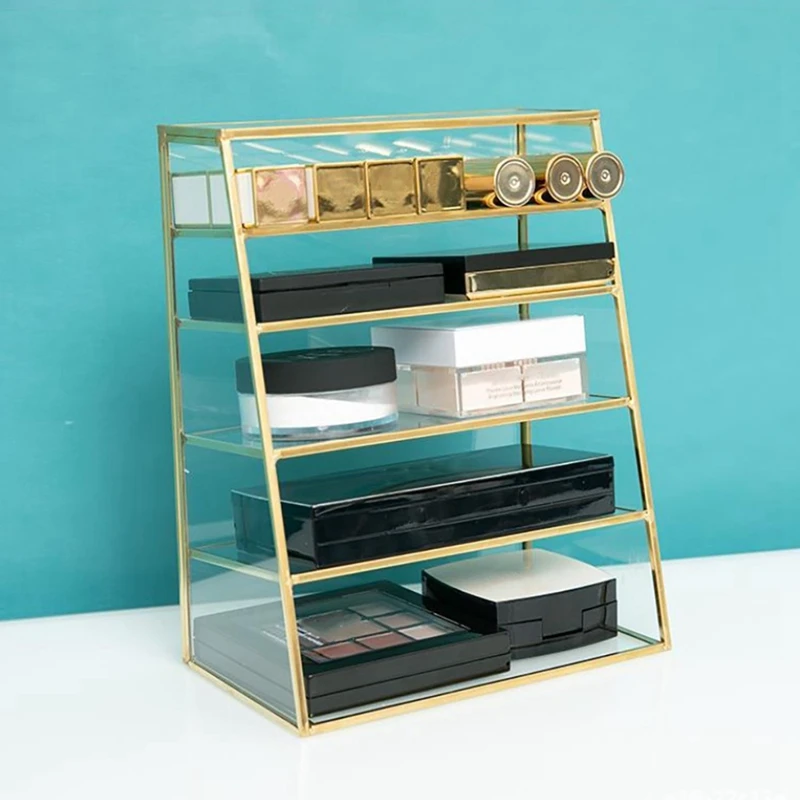 

Uclio Metal Makeup Rack Lipstick Organizer Pressed Powder Holder Multilayer Storage Rack Jewelry Display Rack