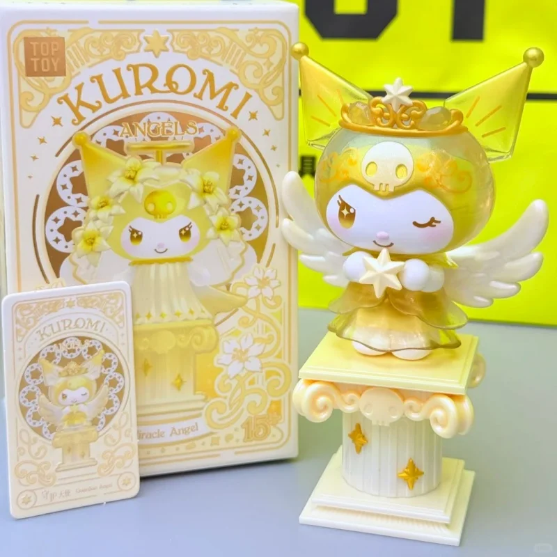 Фото Оригинальные игрушки Sanrio Kuromi Angels Series Blind Box: коллекционная фигурка-украшение, кукла Куроми, таинственная коробка, подарок на день рождения №5