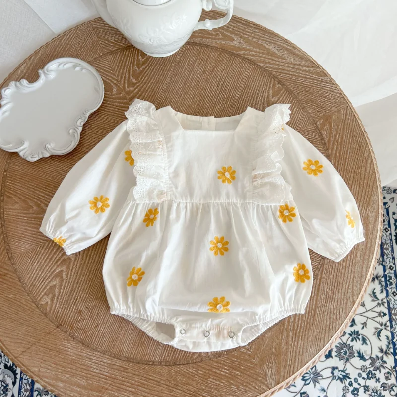 

Baby Girl Clothing Flower Newborn Girls Bodysuits Long Sleeve Cotton Clothes Infant Rompers Spring Fall Cute Baby Onesie Costume
