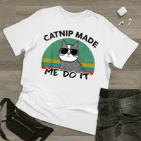 funny cat catnip vintage t shirt men fashion 2022 women t shirt short sleeve