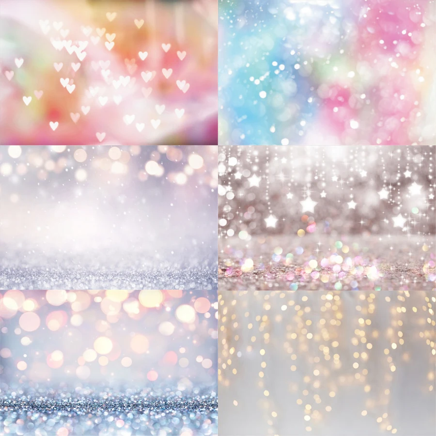 

Dreamy Glitters Shiny Star Polka Dot Light Bokeh Photography Backdrop Fantasy Wedding Love Birthday Party Baby Photo Background