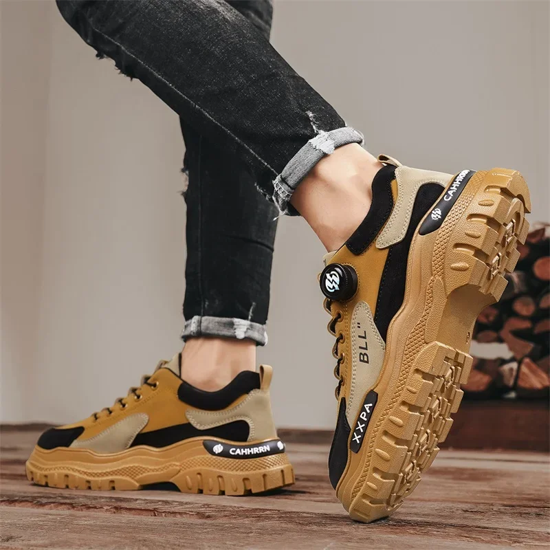 Мужские ботинки повседневная зимняя обувь кожаные ковбойские боевые