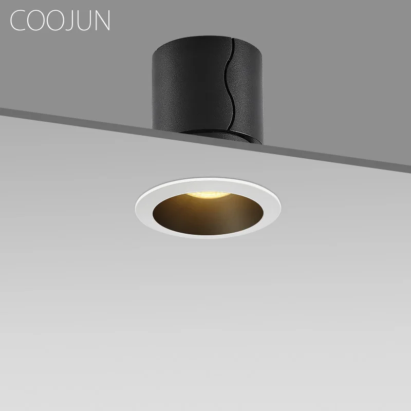 

COOJUN 7w/12w LED Recessed Narrow Spotlight Wall Washing Lamp 7.5CM Hole Downlight Ra93 For Living Room Bedroom Indoor Lighting