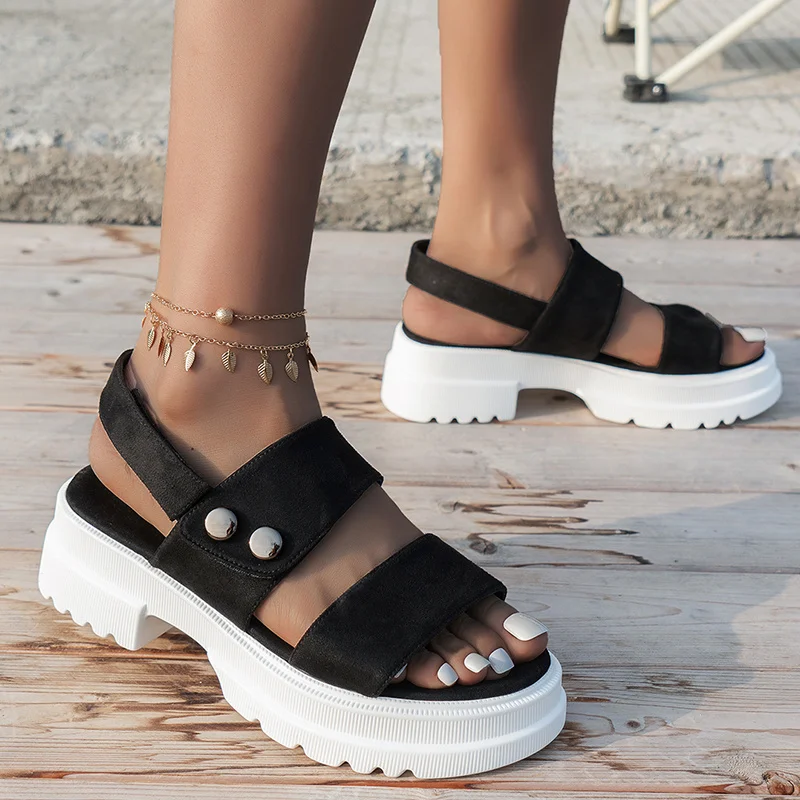 

Summer New Women Sport Chunky Platform Sandals 2022 Rome Casual Ladies Slides Fashion Slingback Slippers Walking Shoes Zapatos