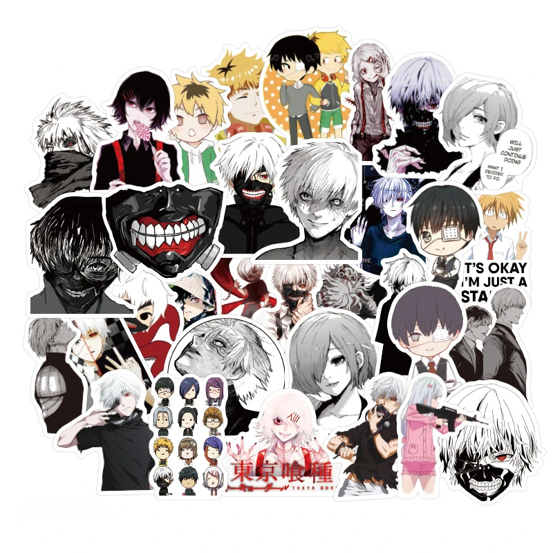 

Cartoon Anime Tokyo Ghoul Stickers Waterproof Skateboard Guitar Luggage Laptop Phone DIY Graffiti Sticker for Kids Toys Gifts