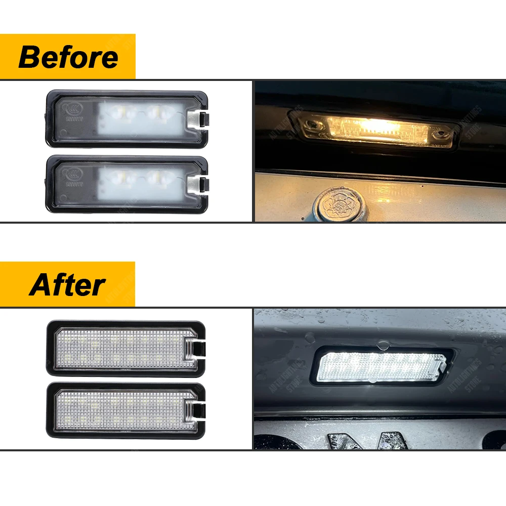 

2 шт. светодиодная подсветка номерного знака для VW Golf 4 5 6 7 Passat CC B6 B7 B8 Polo Jetta Scirocco Beetle лампа номерного знака для Seat Ibiza