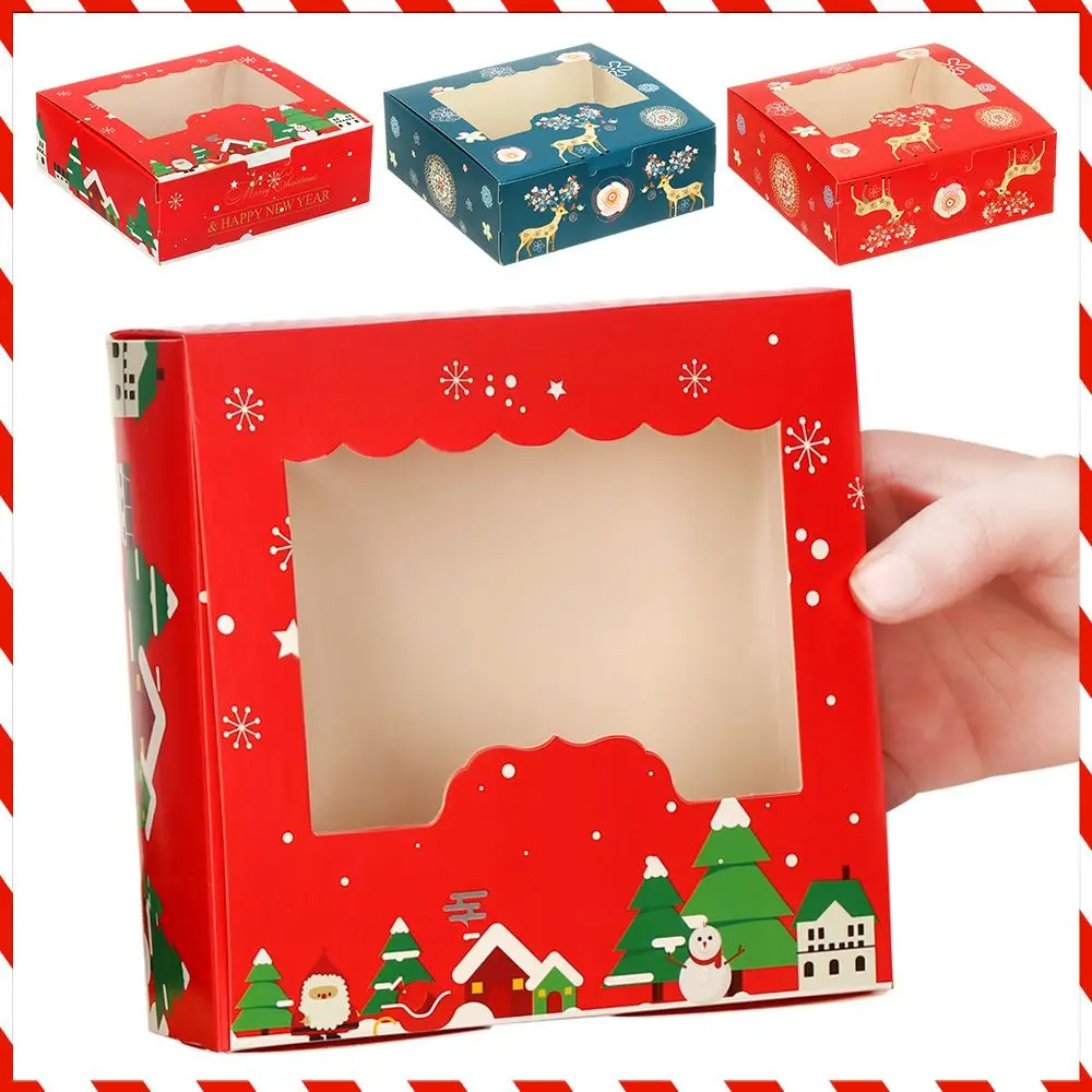 Christmas Cardboard Cake Packaging Box Biscuit Nougat Chocolate Cand Wrapping Box