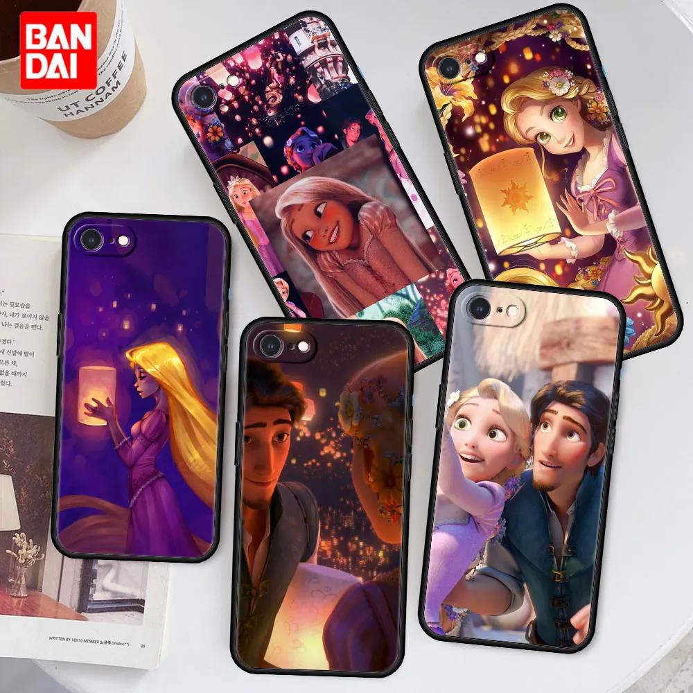 

Disney Rapunzel Anime Phone Case for Apple iPhone 8 7 6 6s Plus X XS Max XR Se 2020 7plus 8plus Xsmax Black Silicone Cover Soft