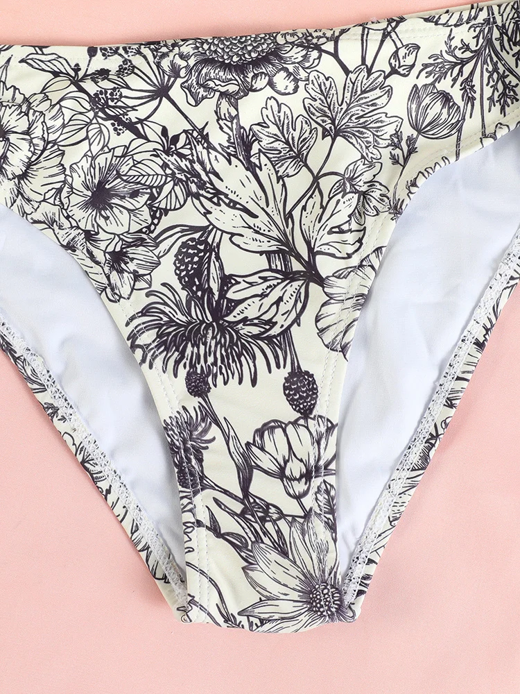 Бикини Miyouj с принтом новинка 2024 купальник Бандажное бикини купальные костюмы