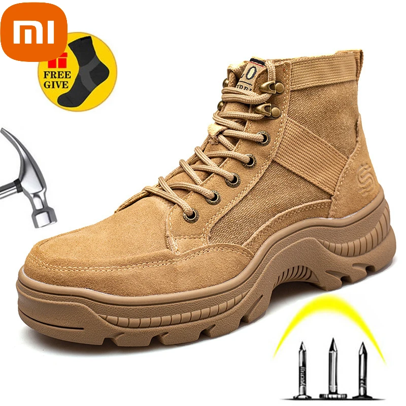 

Xiaomi Cleanro Male Work Boots Indestructible Safety Shoes Men Steel Toe Shoes Work Sneakers Male Shoes Adult Work Shoes