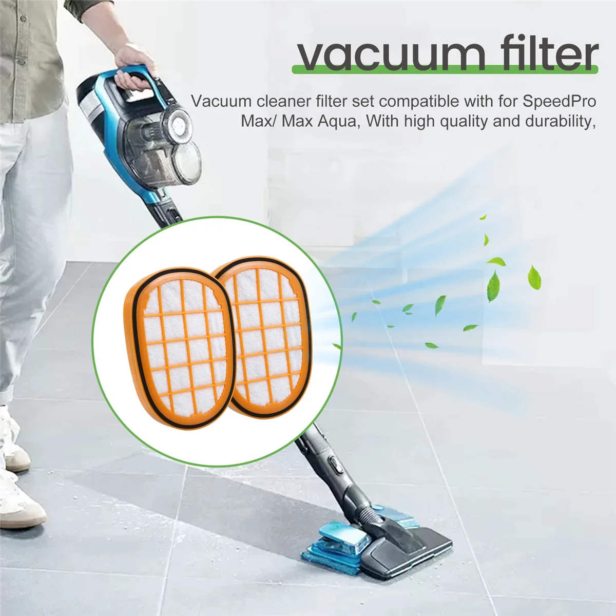 4 Pack Filters for Philips SpeedPro Max Aqua Handheld Vacuum Cleaner FC6812 FC6813 FC6822 FC5005/01 Replacement