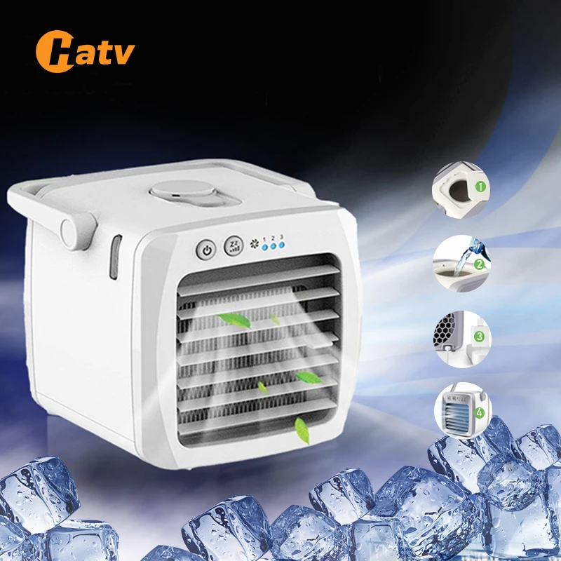 

HATV Portable Air Conditioner USB Desk Mini Fan Air Cooler Fan Air Conditioner Household Multifunctional Humidifier Purifier