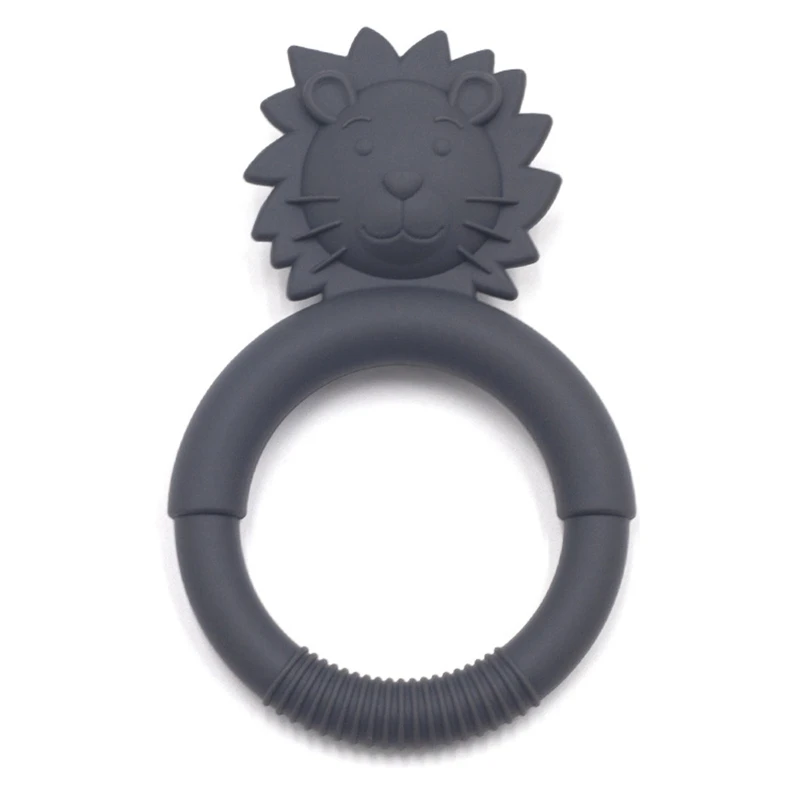 

Q1FE Cartoon Lion Silicone Teether Cartoon Animal Teething Infant Chewing Toy Supplies for Baby Girls Boys Teeth Nursing