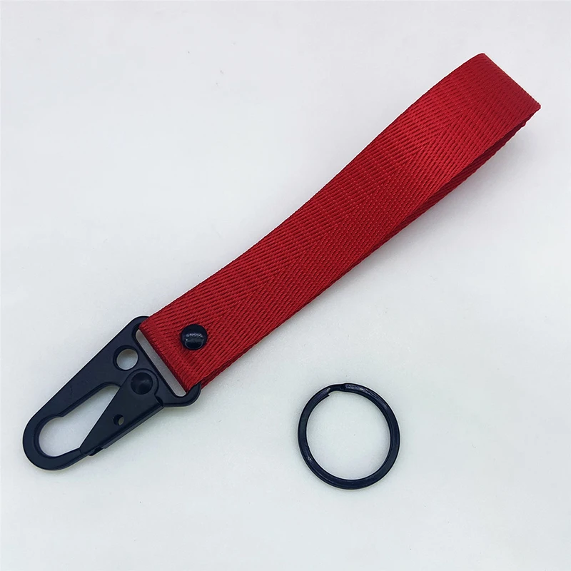 

Универсальный автомобильный брелок для ключей, подвесной ремешок с металлическим держателем для ключей для мотоцикла JDM, однотонный брелок для ключей