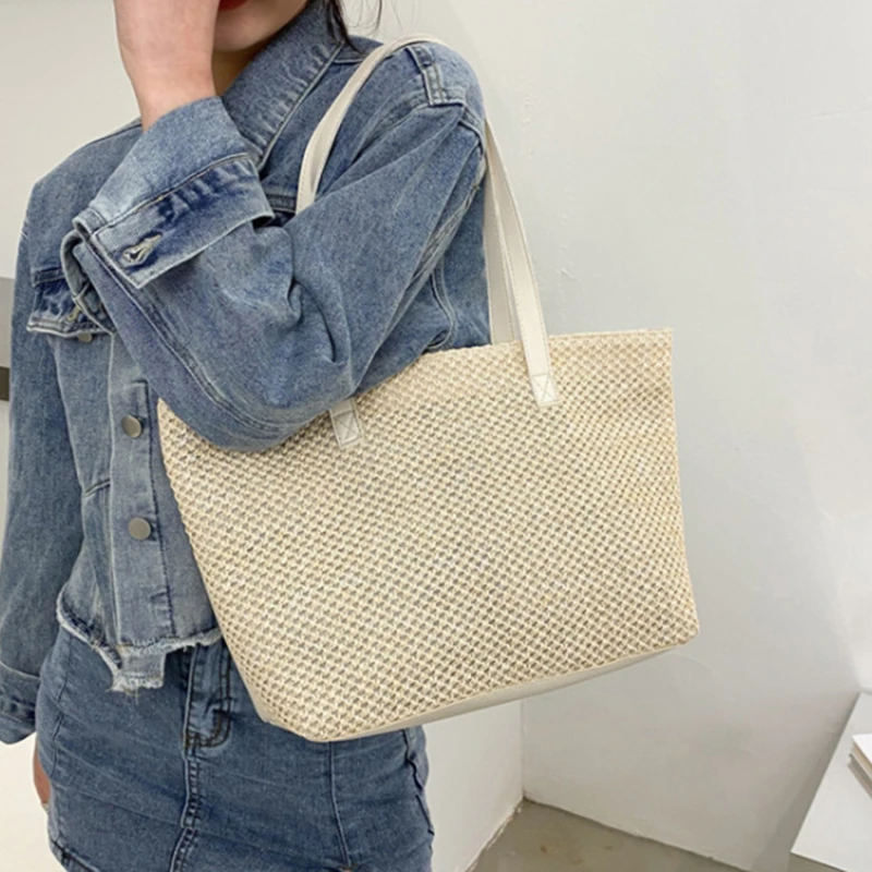

Summer Women's Bags Leisure Straw Ladies Handbags Beach Travel Bags Women's Handbags Green Shopping Bags