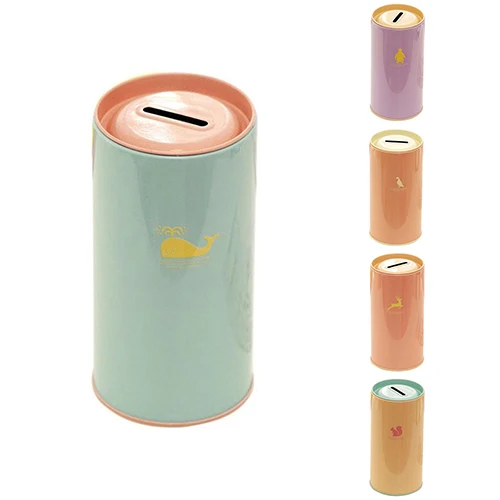 

1Pcs Cute Animal Print Creative Gift Saving Bank Money Box Tin Coin Cartoon Zoo Piggy Bank Kids Room Home Decor Saving Box