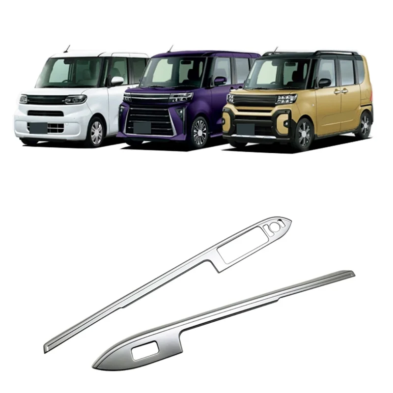For Tanto 2022-2023 Car Window Glass Lift Switch Button Panel Cover Trim Sticker Silver Door Armrest RHD