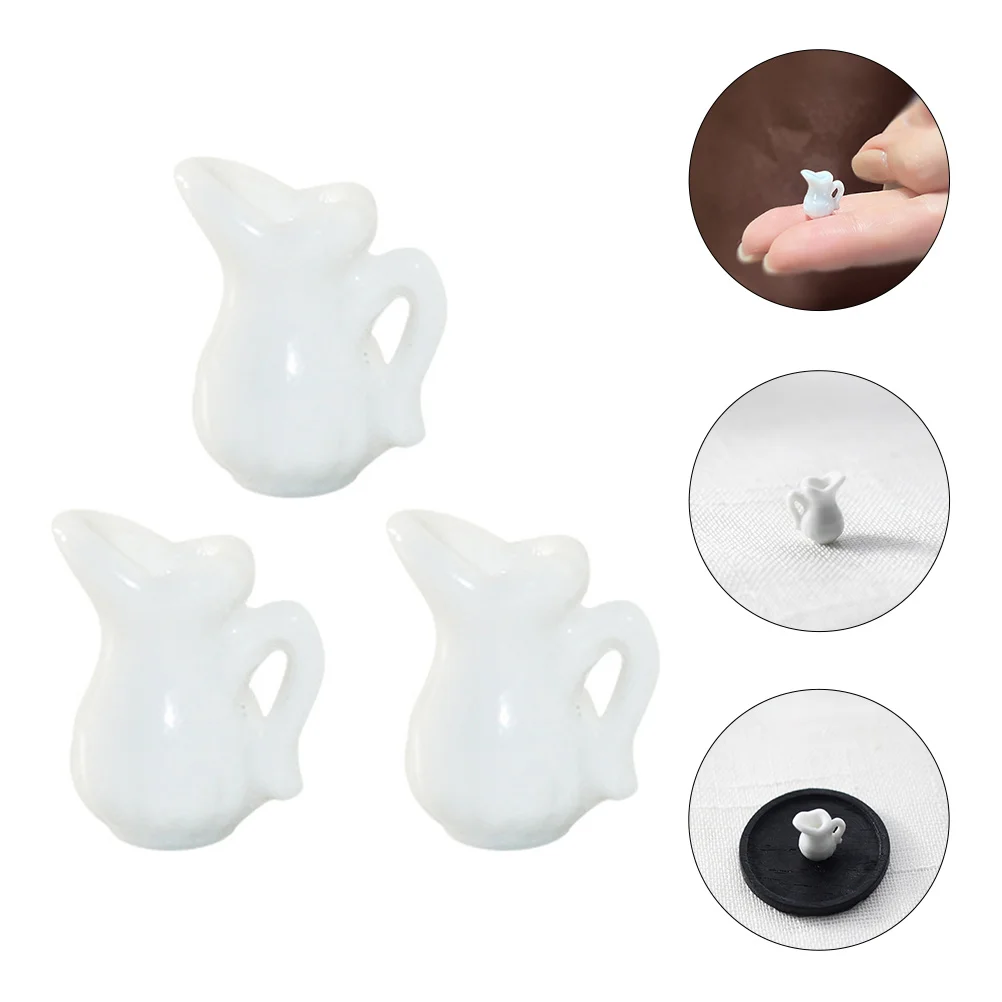 

3pcs Miniature Pots Mini House Pot Ornaments Mini House DIY Accessories