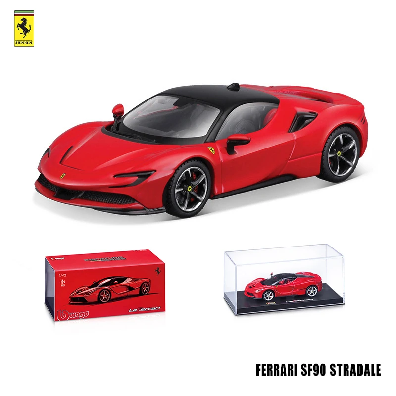 

Bburago 1:43 Hardcover Ferrari SF90 Stradale FXXK 812 458 Racing Model Simulation Car Model Alloy Car Toy Male Collection Gift